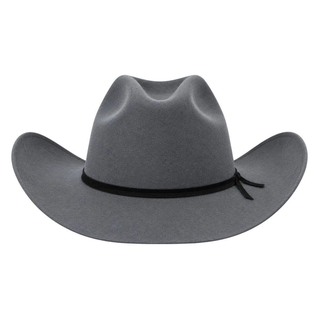 Zlaita Grey Cowboy Hat with Black Hatband and Wide Brim