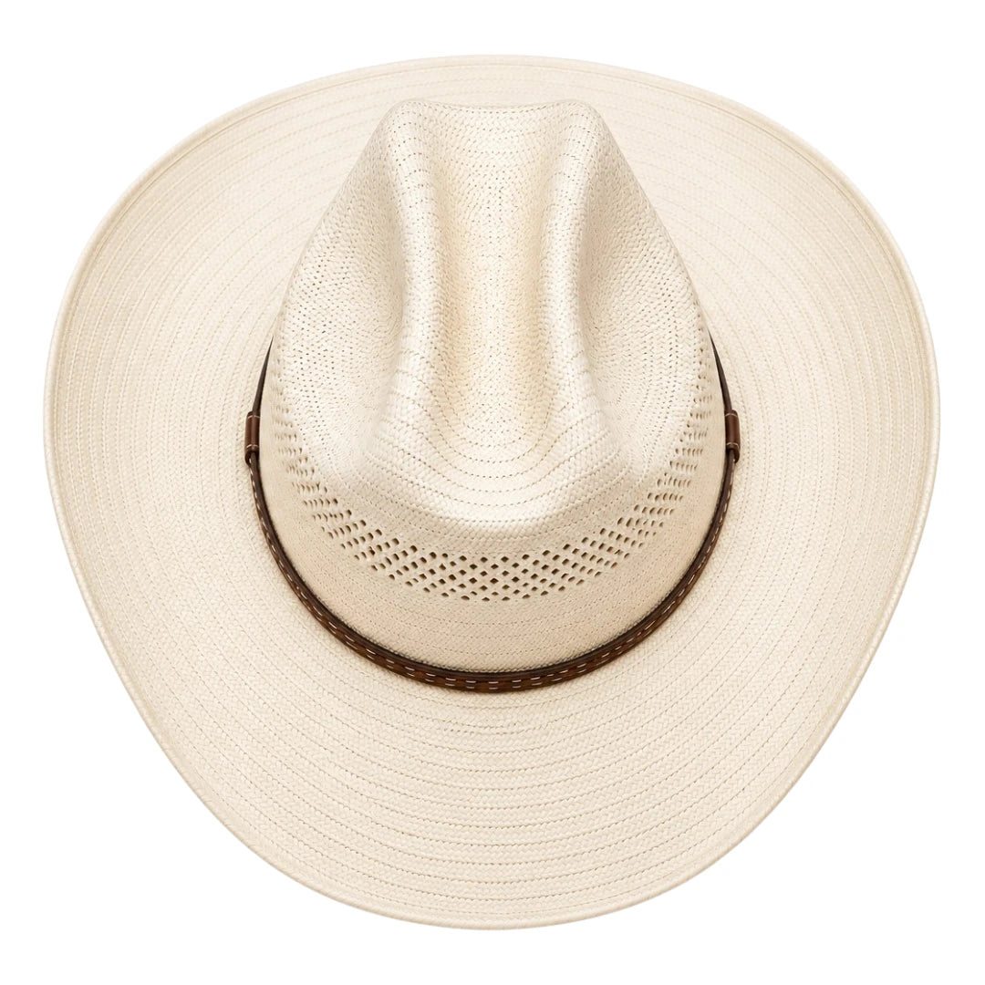 Zlaita Ivory Cream Cowboy Hat with Wide Curved Brim