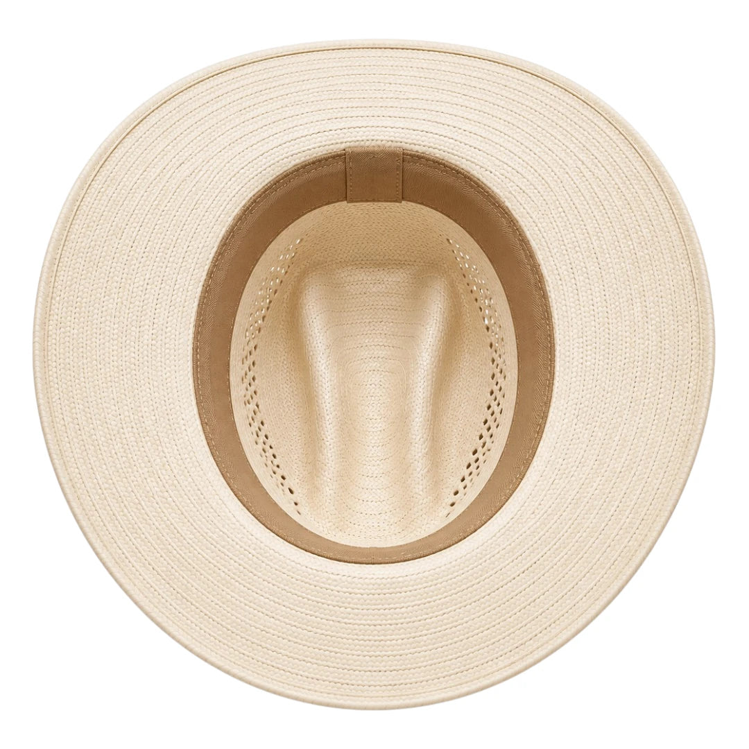 Zlaita Ivory Cream Cowboy Hat with Wide Curved Brim